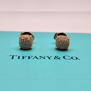 Diamond Tiffany & Co. Sugar Stack Earrings Studs Rose Gold 18k And Box Paloma